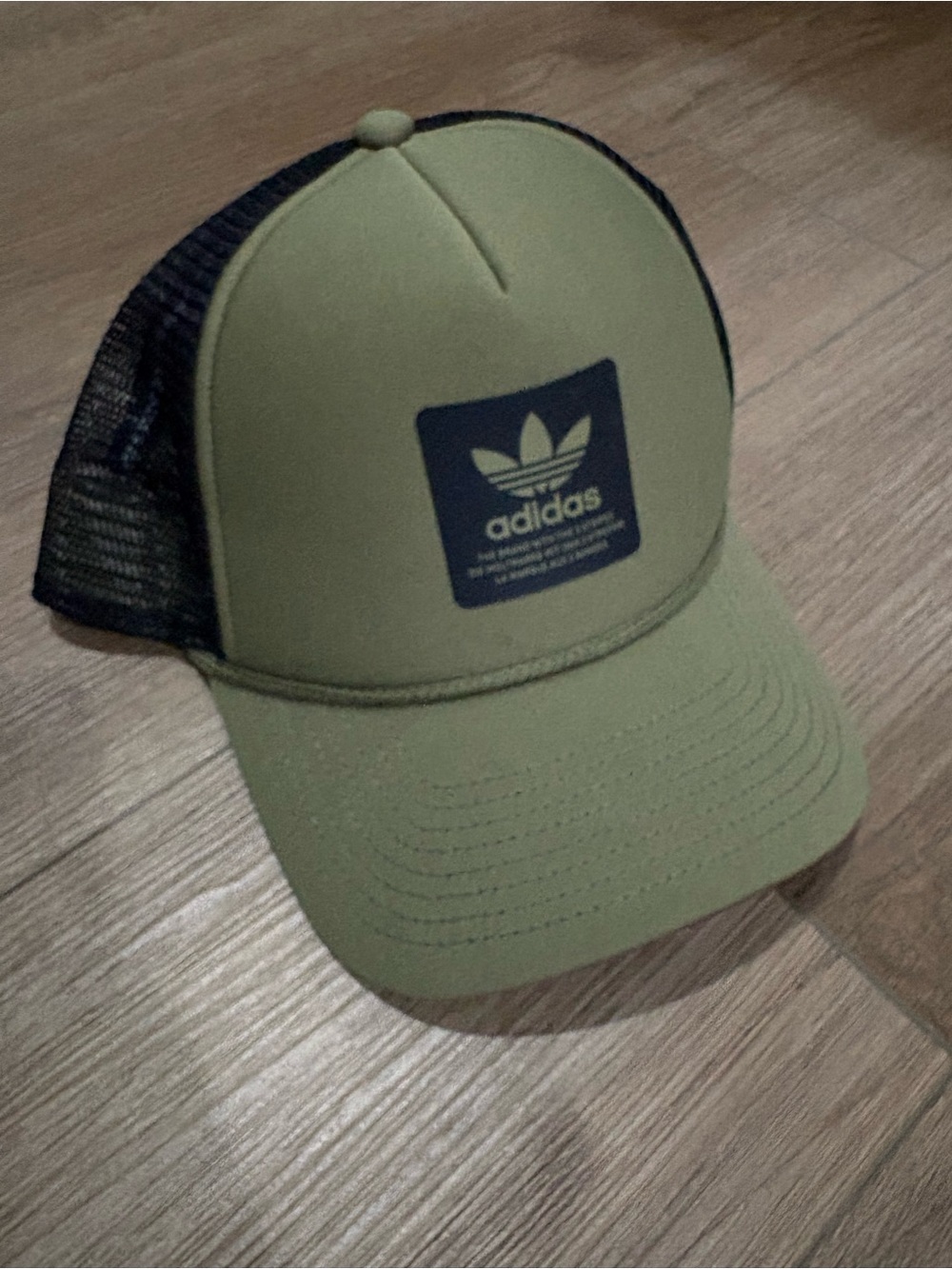 adidas Olive Green Trucker Cap with Trefoil Patch